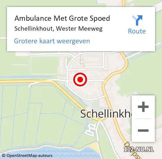 Locatie op kaart van de 112 melding: Ambulance Met Grote Spoed Naar Schellinkhout, Wester Meeweg op 22 februari 2018 22:23