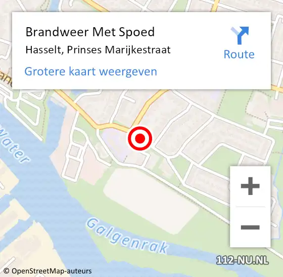 Locatie op kaart van de 112 melding: Brandweer Met Spoed Naar Hasselt, Prinses Marijkestraat op 22 februari 2018 22:35