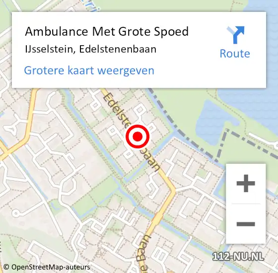 Locatie op kaart van de 112 melding: Ambulance Met Grote Spoed Naar IJsselstein, Edelstenenbaan op 22 februari 2018 23:08