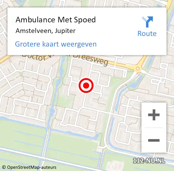 Locatie op kaart van de 112 melding: Ambulance Met Spoed Naar Amstelveen, Jupiter op 23 februari 2018 01:00