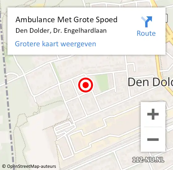 Locatie op kaart van de 112 melding: Ambulance Met Grote Spoed Naar Den Dolder, Dr. Engelhardlaan op 23 februari 2018 02:24