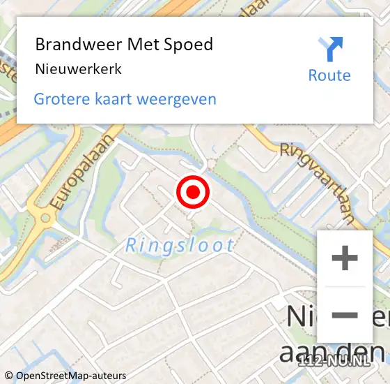 Locatie op kaart van de 112 melding: Brandweer Met Spoed Naar Nieuwerkerk op 23 februari 2018 05:43