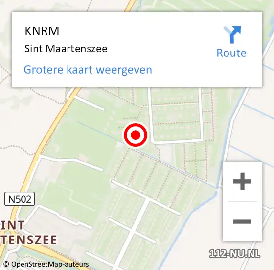 Locatie op kaart van de 112 melding: KNRM Sint Maartenszee op 23 februari 2018 06:08