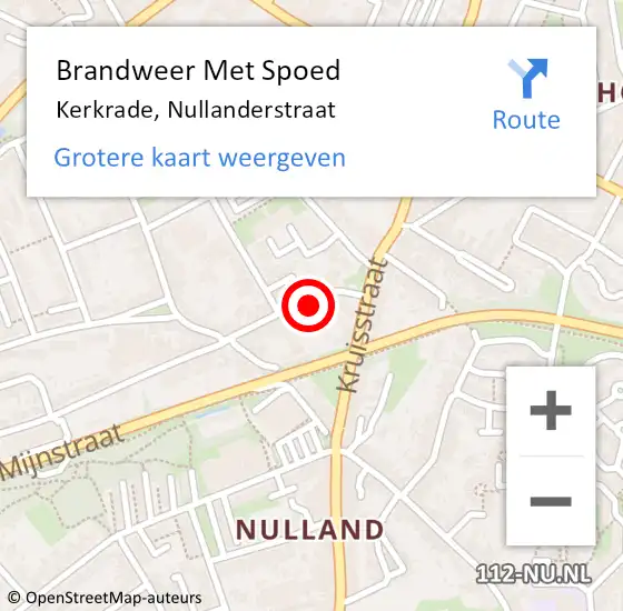 Locatie op kaart van de 112 melding: Brandweer Met Spoed Naar Kerkrade, Nullanderstraat op 23 februari 2018 06:13