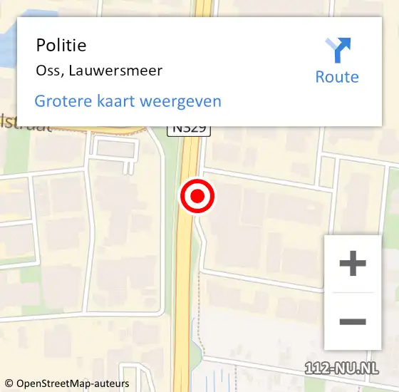 Locatie op kaart van de 112 melding: Politie Oss, Lauwersmeer op 23 februari 2018 06:50