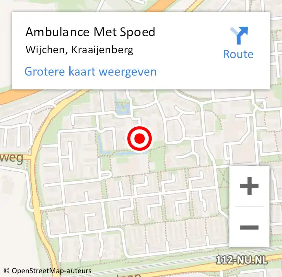 Locatie op kaart van de 112 melding: Ambulance Met Spoed Naar Wijchen, Kraayenberg op 23 februari 2018 07:17