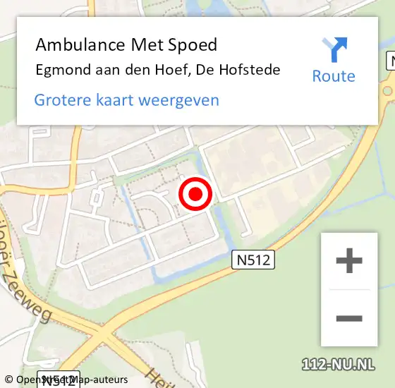 Locatie op kaart van de 112 melding: Ambulance Met Spoed Naar Egmond aan den Hoef, De Hofstede op 23 februari 2018 07:23