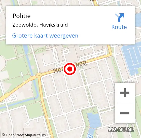 Locatie op kaart van de 112 melding: Politie Zeewolde, Havikskruid op 23 februari 2018 08:12