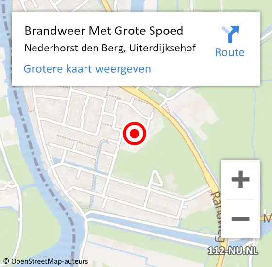 Locatie op kaart van de 112 melding: Brandweer Met Grote Spoed Naar Nederhorst den Berg, Uiterdijksehof op 23 februari 2018 08:34