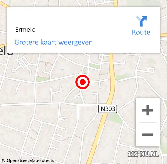 Locatie op kaart van de 112 melding:  Ermelo op 23 februari 2018 08:59