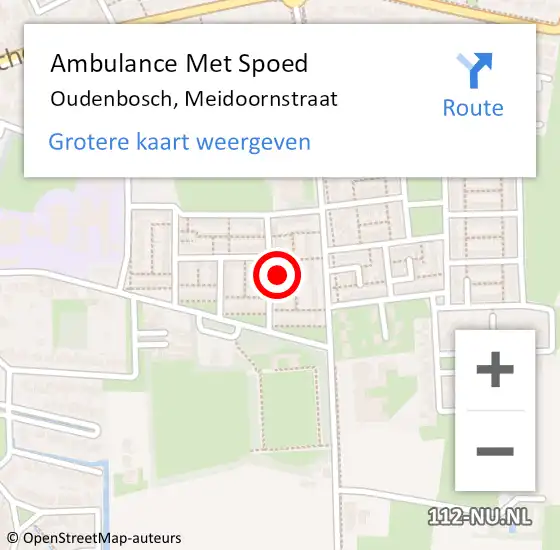 Locatie op kaart van de 112 melding: Ambulance Met Spoed Naar Oudenbosch, Meidoornstraat op 23 februari 2018 09:24