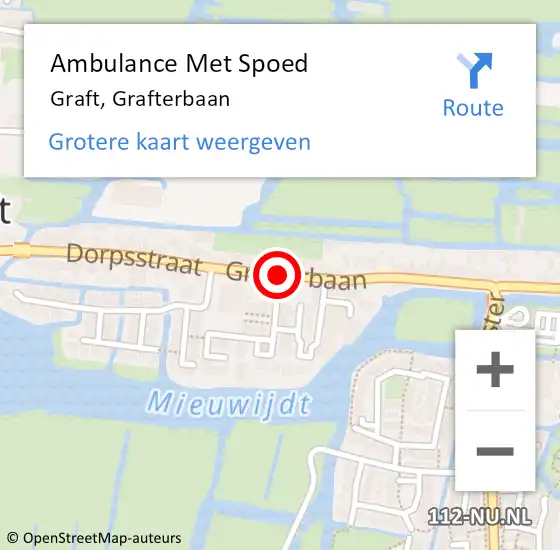 Locatie op kaart van de 112 melding: Ambulance Met Spoed Naar Graft, Grafterbaan op 23 februari 2018 09:24