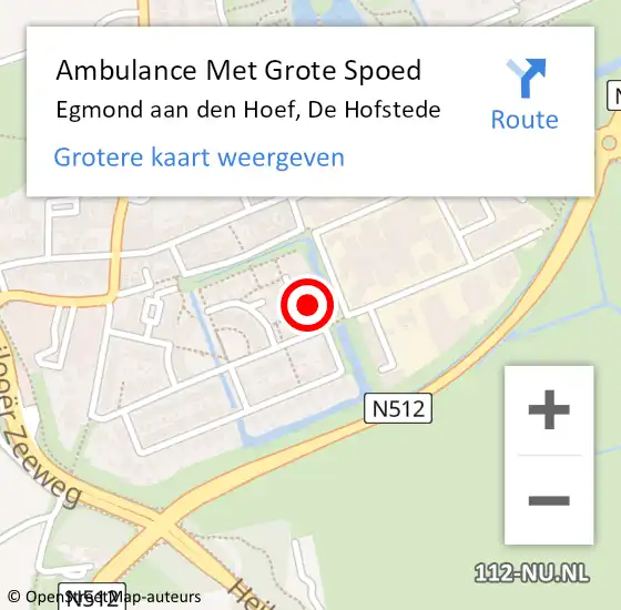 Locatie op kaart van de 112 melding: Ambulance Met Grote Spoed Naar Egmond aan den Hoef, De Hofstede op 23 februari 2018 09:27