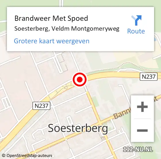 Locatie op kaart van de 112 melding: Brandweer Met Spoed Naar Soesterberg, Veldm Montgomeryweg op 23 februari 2018 09:52