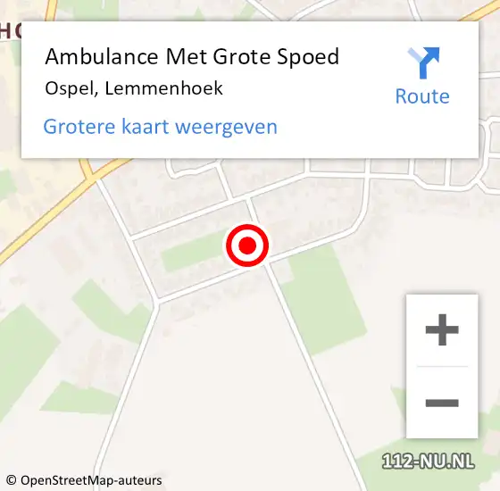 Locatie op kaart van de 112 melding: Ambulance Met Grote Spoed Naar Ospel, Lemmenhoek op 23 februari 2018 10:26