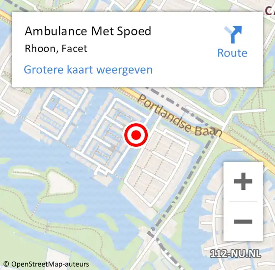 Locatie op kaart van de 112 melding: Ambulance Met Spoed Naar Rhoon, Facet op 23 februari 2018 11:05