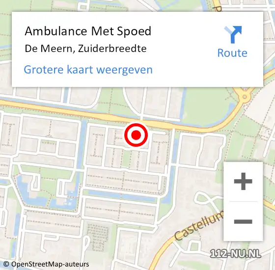 Locatie op kaart van de 112 melding: Ambulance Met Spoed Naar De Meern, Zuiderbreedte op 23 februari 2018 11:06