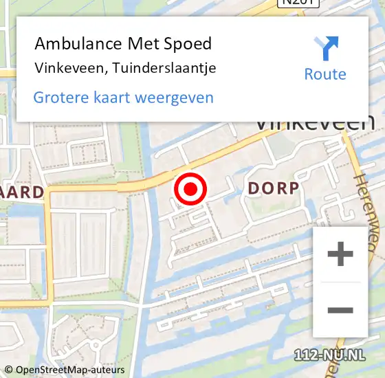 Locatie op kaart van de 112 melding: Ambulance Met Spoed Naar Vinkeveen, Tuinderslaantje op 23 februari 2018 11:41