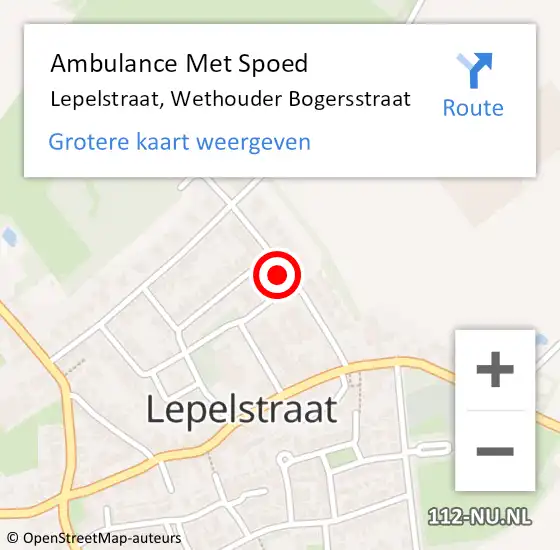 Locatie op kaart van de 112 melding: Ambulance Met Spoed Naar Lepelstraat, Wethouder Bogersstraat op 23 februari 2018 11:46