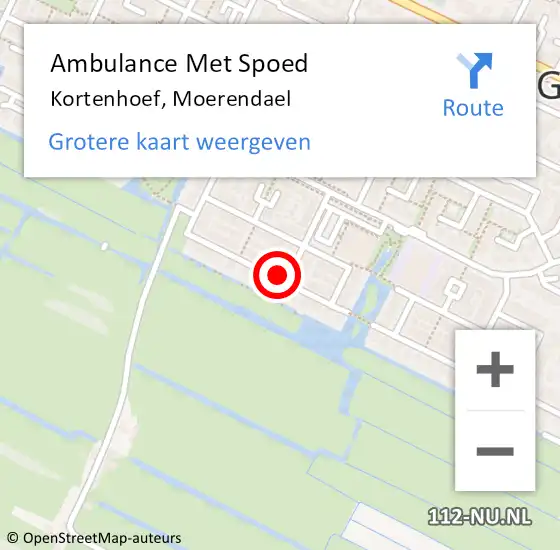 Locatie op kaart van de 112 melding: Ambulance Met Spoed Naar Kortenhoef, Moerendael op 17 februari 2014 09:17