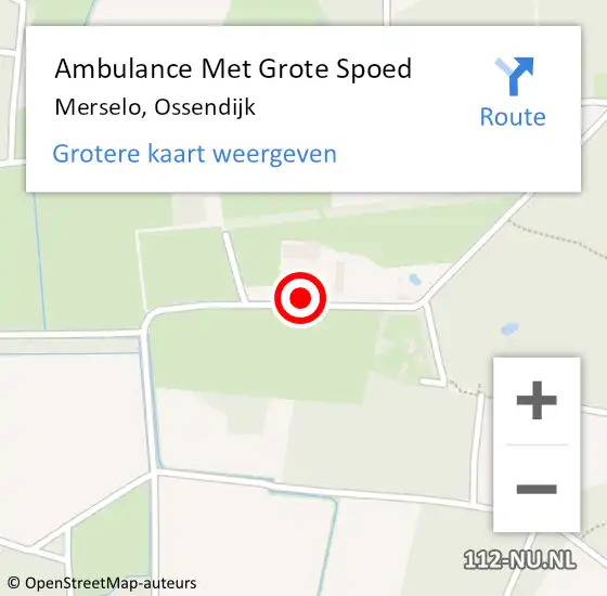 Locatie op kaart van de 112 melding: Ambulance Met Grote Spoed Naar Merselo, Ossendijk op 17 februari 2014 09:19