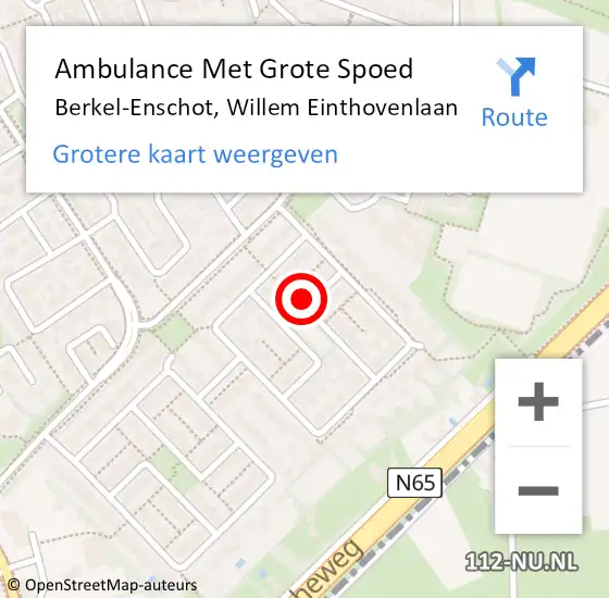 Locatie op kaart van de 112 melding: Ambulance Met Grote Spoed Naar Berkel-Enschot, Willem Einthovenlaan op 23 februari 2018 14:27