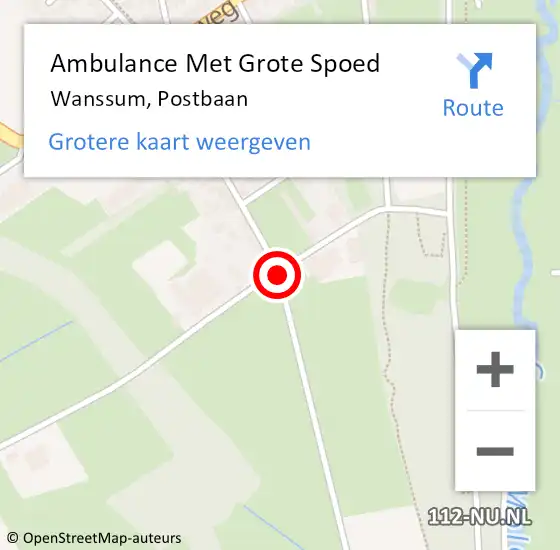 Locatie op kaart van de 112 melding: Ambulance Met Grote Spoed Naar Wanssum, Postbaan op 23 februari 2018 15:02