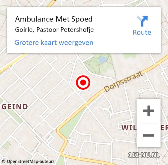 Locatie op kaart van de 112 melding: Ambulance Met Spoed Naar Goirle, Pastoor Petershofje op 23 februari 2018 15:11