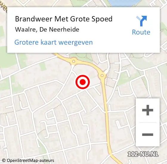 Locatie op kaart van de 112 melding: Brandweer Met Grote Spoed Naar Waalre, De Neerheide op 23 februari 2018 15:46