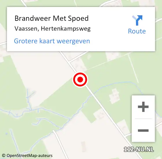 Locatie op kaart van de 112 melding: Brandweer Met Spoed Naar Vaassen, Hertenkampsweg op 23 februari 2018 15:51