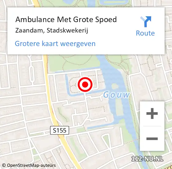 Locatie op kaart van de 112 melding: Ambulance Met Grote Spoed Naar Zaandam, Stadskwekerij op 23 februari 2018 15:52