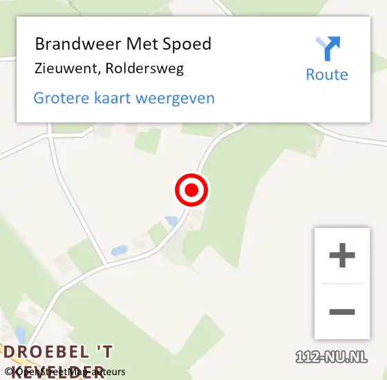 Locatie op kaart van de 112 melding: Brandweer Met Spoed Naar Zieuwent, Roldersweg op 23 februari 2018 17:00