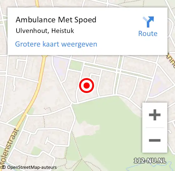 Locatie op kaart van de 112 melding: Ambulance Met Spoed Naar Ulvenhout, Heistuk op 23 februari 2018 17:14