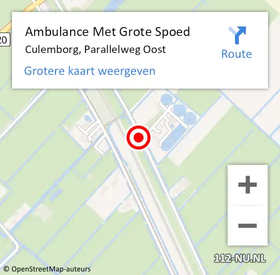 Locatie op kaart van de 112 melding: Ambulance Met Grote Spoed Naar Culemborg, Parallelweg Oost op 23 februari 2018 17:50