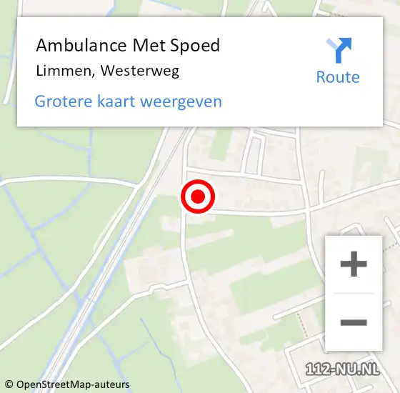 Locatie op kaart van de 112 melding: Ambulance Met Spoed Naar Limmen, Westerweg op 23 februari 2018 23:50
