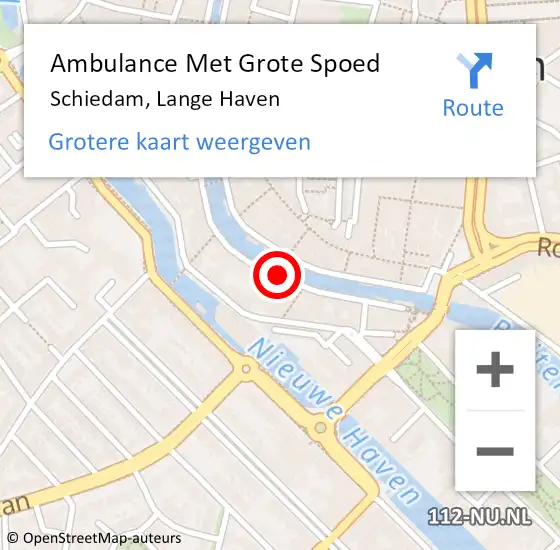 Locatie op kaart van de 112 melding: Ambulance Met Grote Spoed Naar Schiedam, Lange Haven op 24 februari 2018 02:00