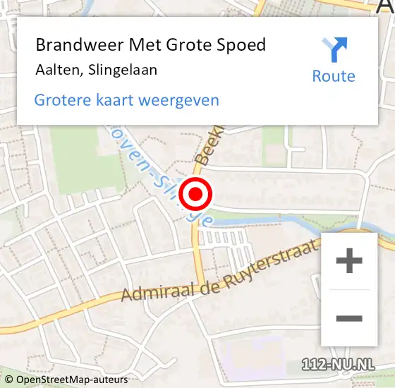 Locatie op kaart van de 112 melding: Brandweer Met Grote Spoed Naar Aalten, Slingelaan op 24 februari 2018 07:40