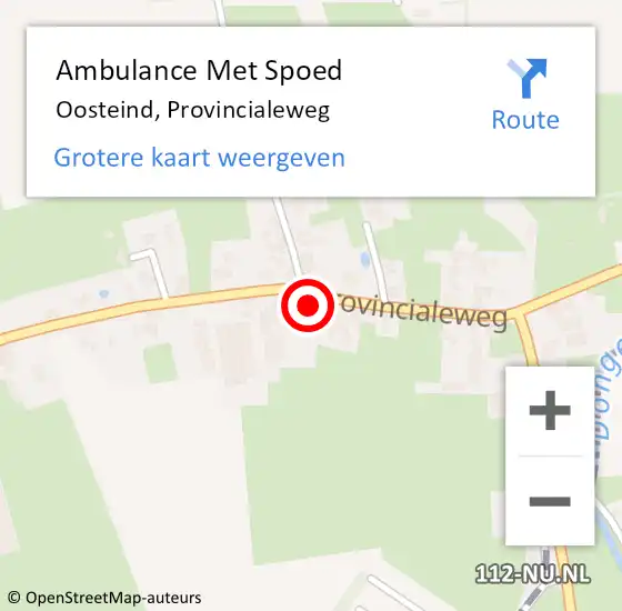 Locatie op kaart van de 112 melding: Ambulance Met Spoed Naar Oosteind, Provincialeweg op 24 februari 2018 08:15