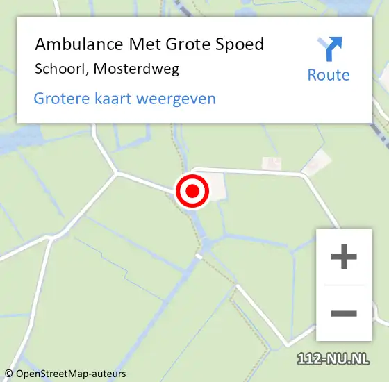 Locatie op kaart van de 112 melding: Ambulance Met Grote Spoed Naar Schoorl, Mosterdweg op 17 februari 2014 10:24