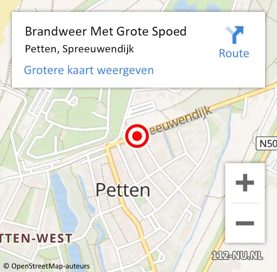 Locatie op kaart van de 112 melding: Brandweer Met Grote Spoed Naar Petten, Spreeuwendijk op 24 februari 2018 09:27