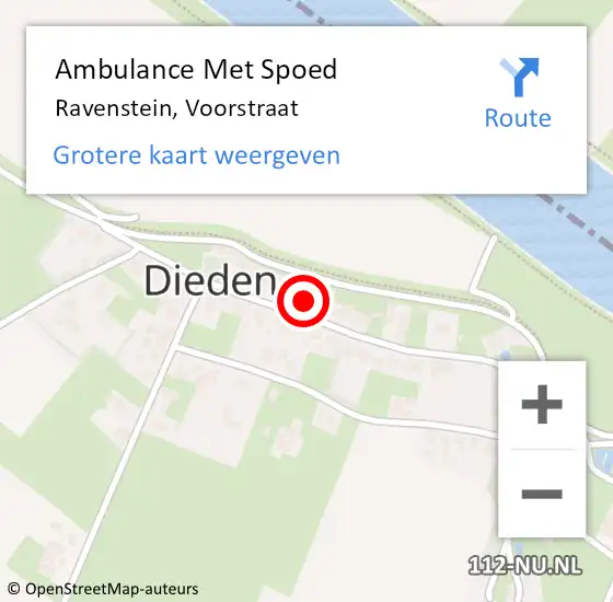 Locatie op kaart van de 112 melding: Ambulance Met Spoed Naar Ravenstein, Voorstraat op 17 februari 2014 10:26