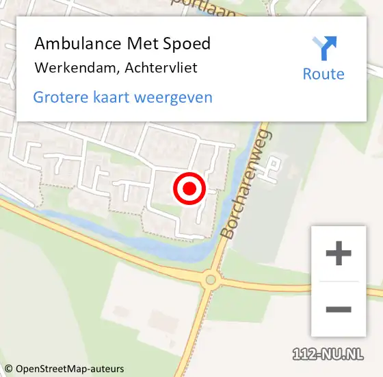 Locatie op kaart van de 112 melding: Ambulance Met Spoed Naar Werkendam, Achtervliet op 24 februari 2018 09:43