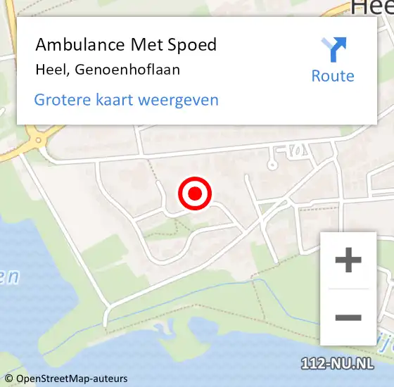 Locatie op kaart van de 112 melding: Ambulance Met Spoed Naar Heel, Genoenhoflaan op 24 februari 2018 10:31