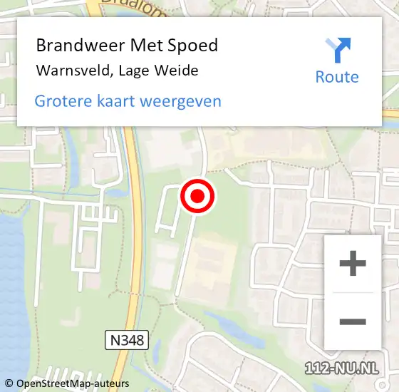 Locatie op kaart van de 112 melding: Brandweer Met Spoed Naar Warnsveld, Lage Weide op 24 februari 2018 10:42