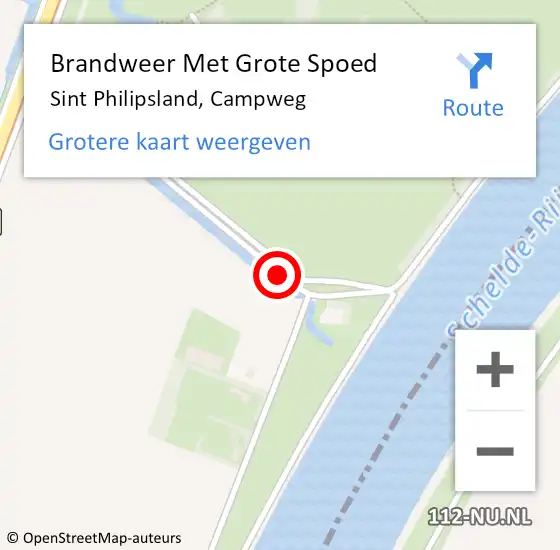 Locatie op kaart van de 112 melding: Brandweer Met Grote Spoed Naar Sint Philipsland, Campweg op 24 februari 2018 11:27