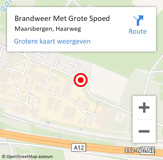 Locatie op kaart van de 112 melding: Brandweer Met Grote Spoed Naar Maarsbergen, Haarweg op 24 februari 2018 11:44