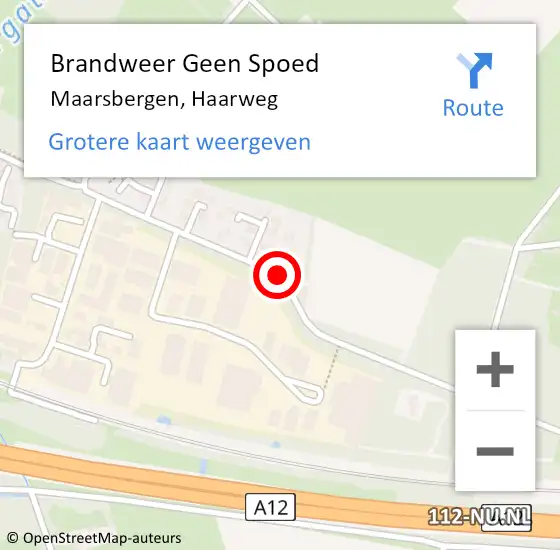 Locatie op kaart van de 112 melding: Brandweer Geen Spoed Naar Maarsbergen, Haarweg op 24 februari 2018 11:46