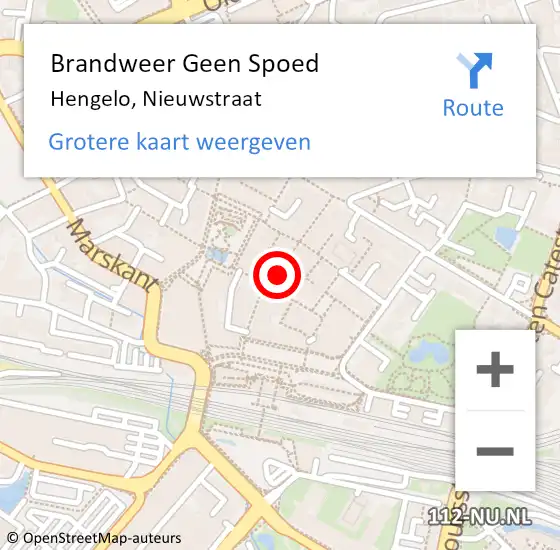 Locatie op kaart van de 112 melding: Brandweer Geen Spoed Naar Hengelo, Nieuwstraat op 24 februari 2018 11:57