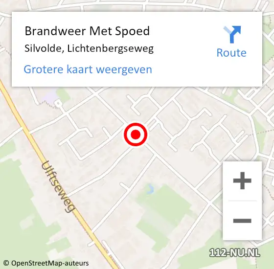 Locatie op kaart van de 112 melding: Brandweer Met Spoed Naar Silvolde, Lichtenbergseweg op 24 februari 2018 13:17