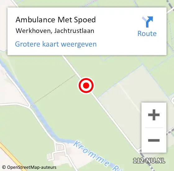 Locatie op kaart van de 112 melding: Ambulance Met Spoed Naar Werkhoven, Jachtrustlaan op 24 februari 2018 13:27